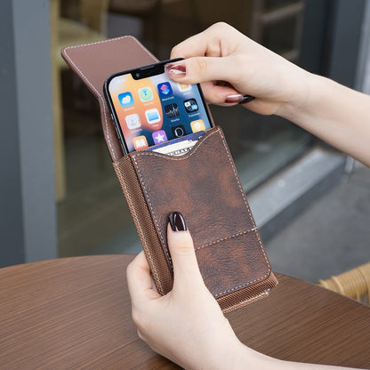 Waist Belt Cell Phone Pouch 📱 Multi-Pocket Leather Card Holder