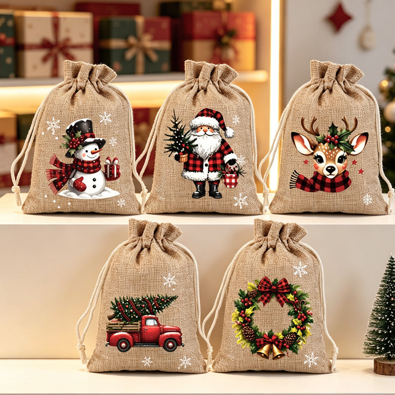 🎁 Drawstring Gift Bags – Festive, reusable & perfect for wrapping ✨