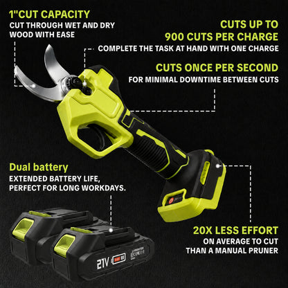 Cordless Electric Pruning Shears – 1" Cutting Capacity