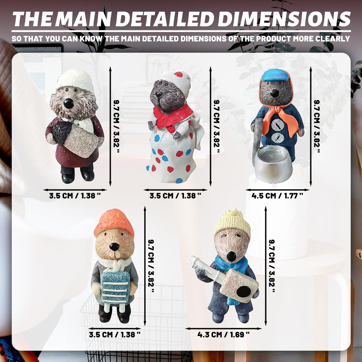 🔥Christmas Sale🎁Jug Band Christmas Decorations Resin Otters Muppet Emmet Otters Statue Christmas Jug-Band Organic Art Dolls Ornaments