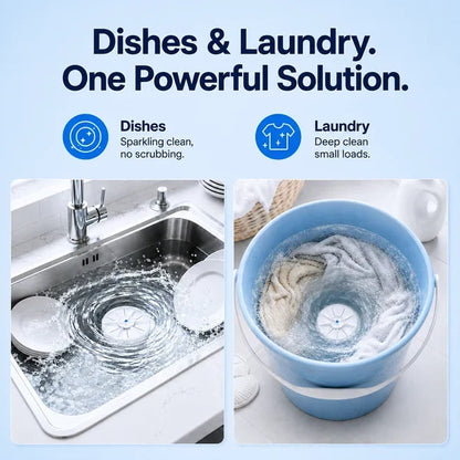 🔥Christmas Sale🎁Portable Ultrasonic Washer for Dishes & Laundry