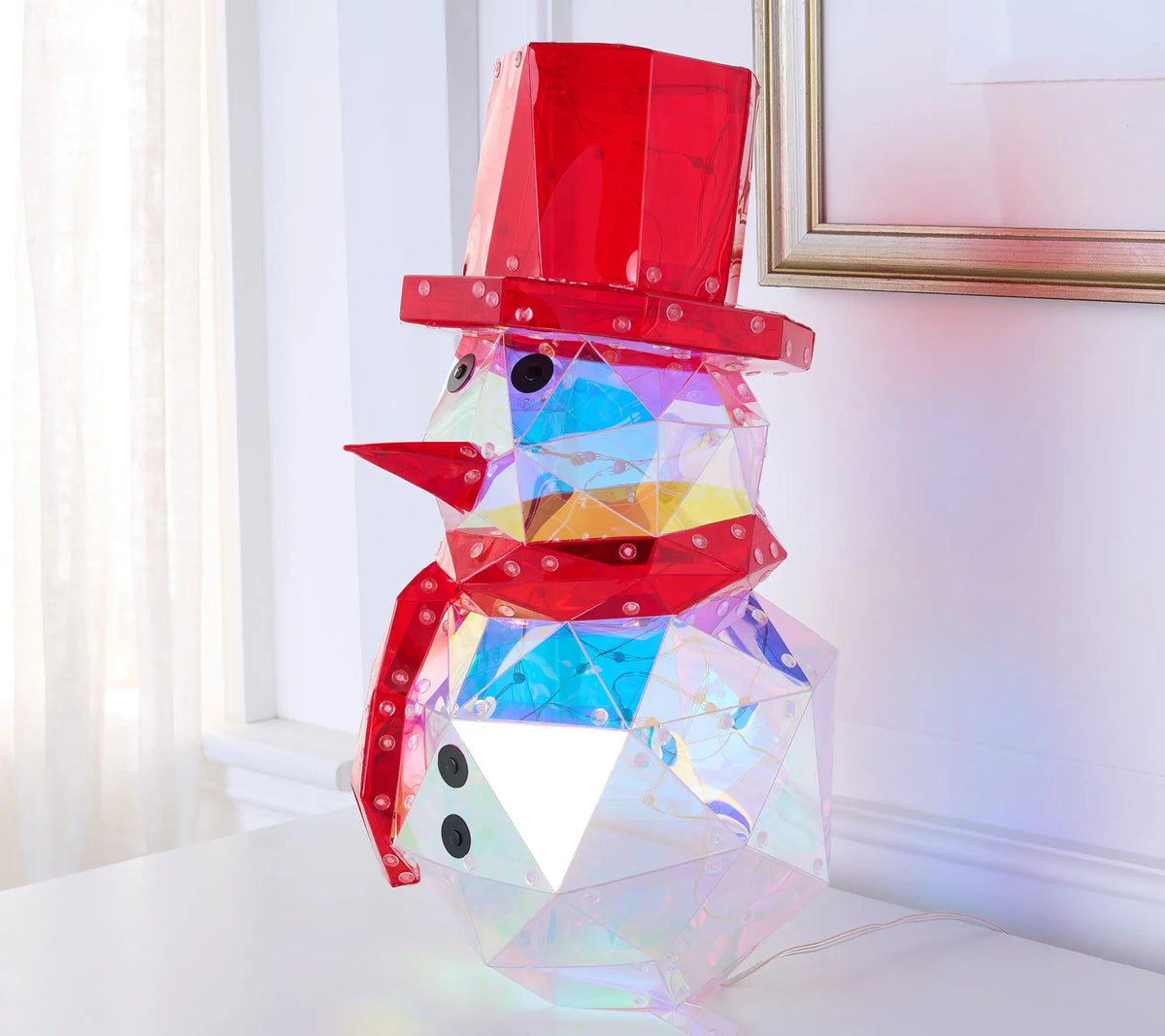 🔥Christmas Sale🎁Christmas LED Light-up Iridescent Snowman RGB Holographic In/Outdoor Figure
