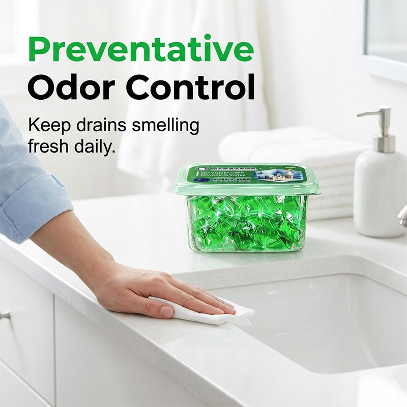 🏠💧Drain Deodorizer Pods – Bio‑enzyme formula neutralizes smells at the source. Instant fresh scent, no harsh chemicals. Say goodbye to embarrassing odours. 🚰✅