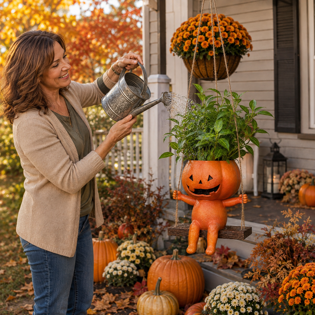 🎃 Pumpkin Planter | The Easiest Way To Make Your Porch Feel Like Fall