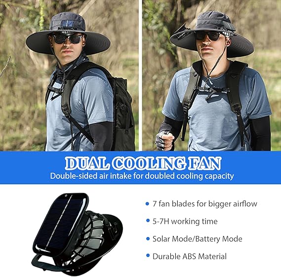 🔥Ultralight Solar Fan Sun Hat - Lighter Than a Baseball