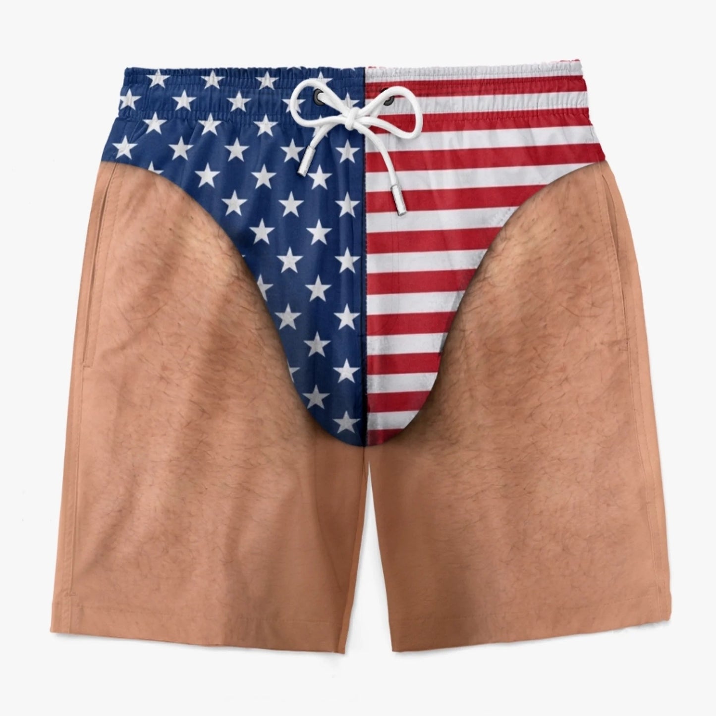 Custom Funny Patriotic Face Swim Trunks for Men