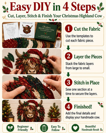 🎄🎅Christmas Woodland Wildlife DIY Patchwork Kit – ✨Create a Festive Handmade Keepsake (📦Buy 2 Free Shipping)