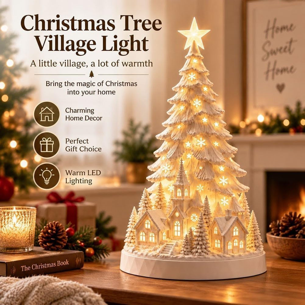 🔥Christmas Sale🎁Nordic Christmas Village LED Winter Christmas Tree Light