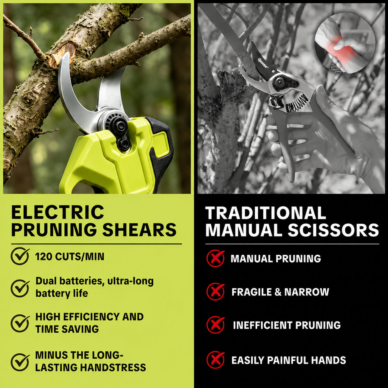 Cordless Electric Pruning Shears – 1" Cutting Capacity