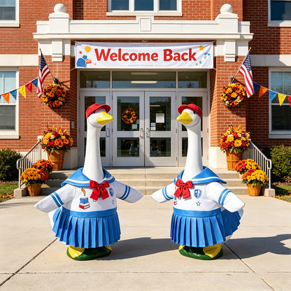 🦢VALORS TOP™School Porch Goose Outfit for 23" Plastic/ Cement Goose Statues