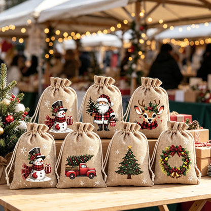 🎁 Drawstring Gift Bags – Festive, reusable & perfect for wrapping ✨