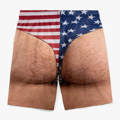 Custom Funny Patriotic Face Swim Trunks for Men
