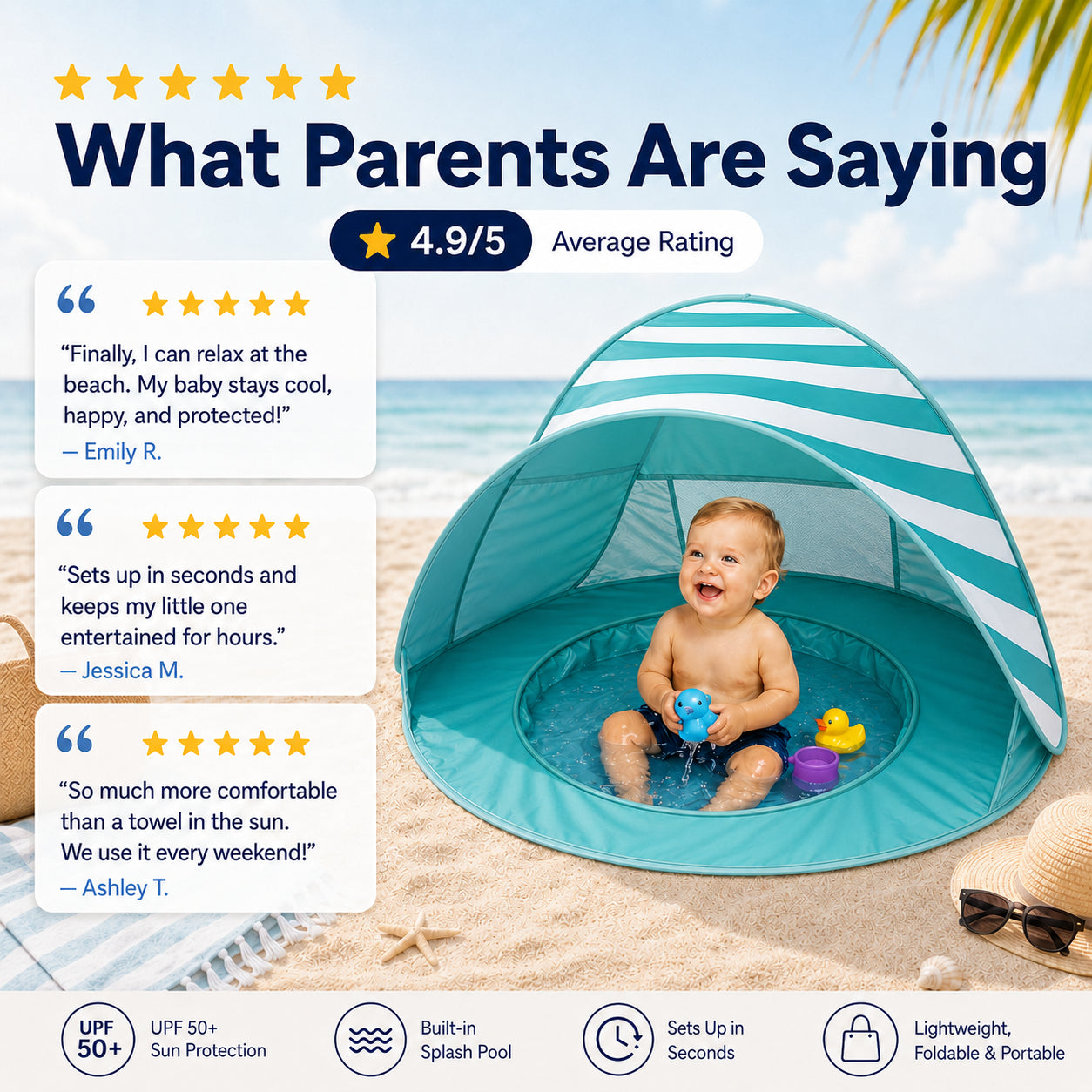 👶🏖️ VALORS™ POP-UP BABY BEACH TENT