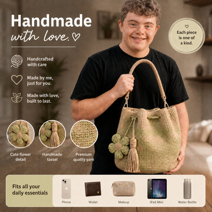 Handwoven Flower Bucket Bag