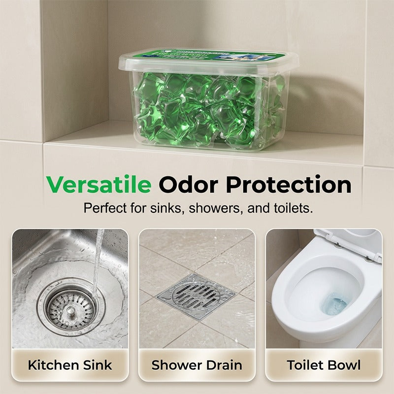 🏠💧Drain Deodorizer Pods – Bio‑enzyme formula neutralizes smells at the source. Instant fresh scent, no harsh chemicals. Say goodbye to embarrassing odours. 🚰✅