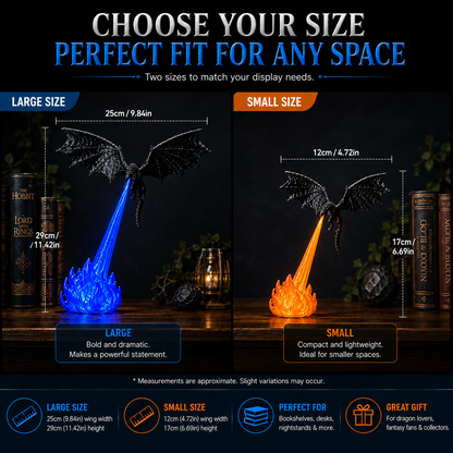 🔥 HOT SALE 🐉 Fire-Breathing Dragon LED Display | Bring Your Bookshelf to Life