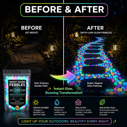 🌈Colorful Glow-in-the-Dark Garden Stones🌈