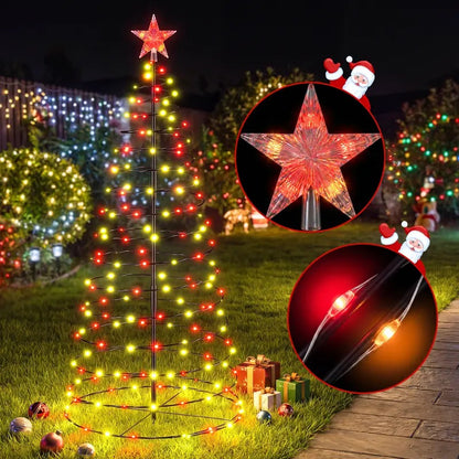 🔥Christmas Sale🎁Christmas Large 47in Solar Spiral Christmas Decorative Lights - 8 Modes, Color Changing Foldable, Solar-Powered