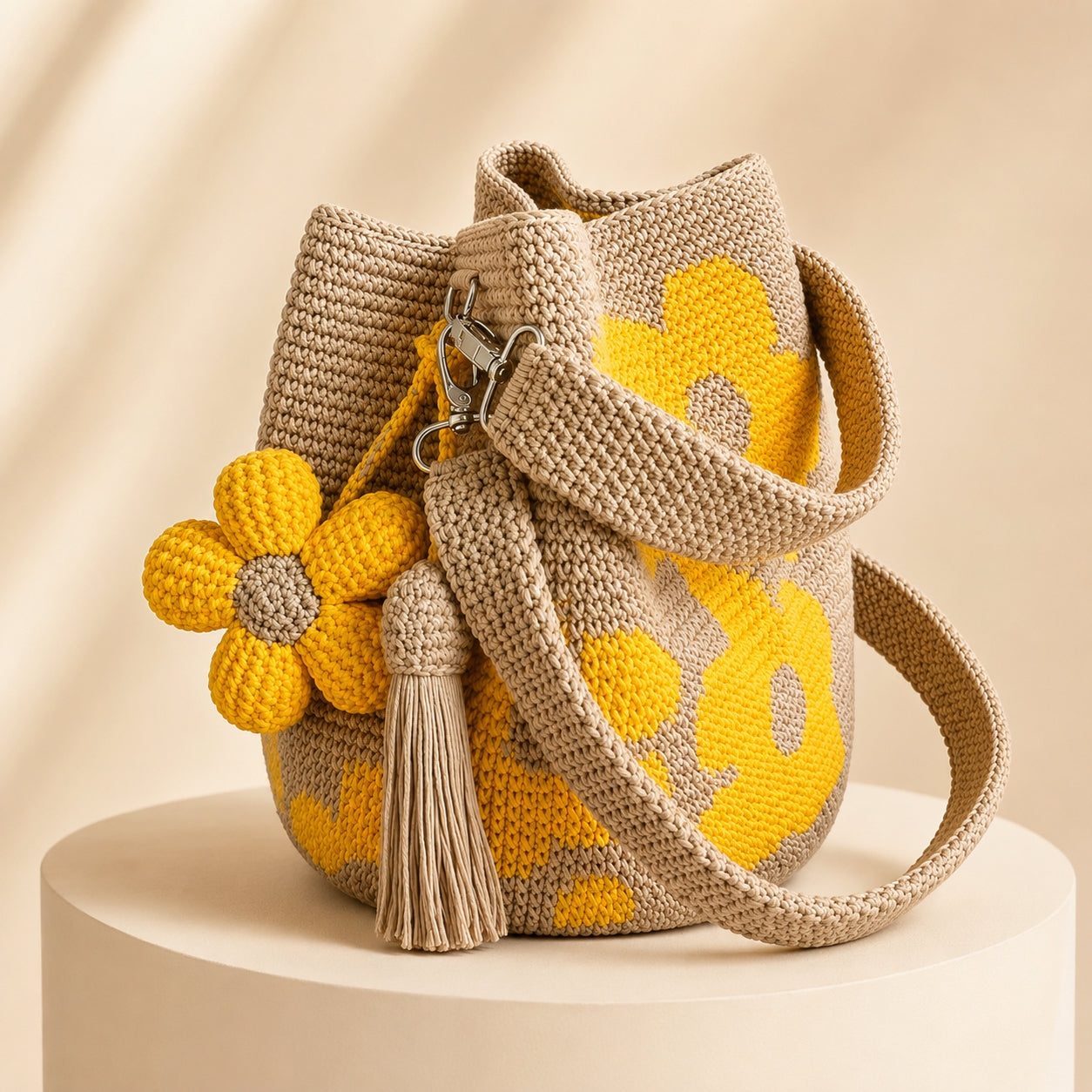 Handwoven Flower Bucket Bag
