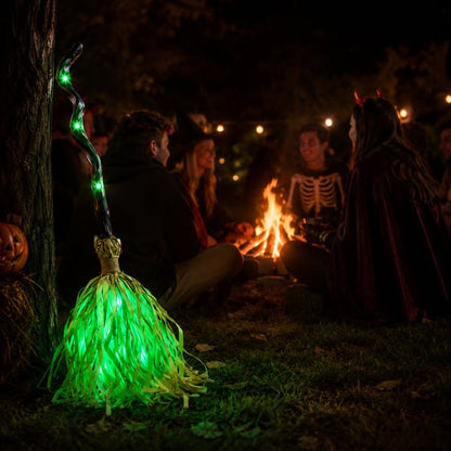 ⭐Animated Moving Witch Broom- Light‑Sound‑Motion