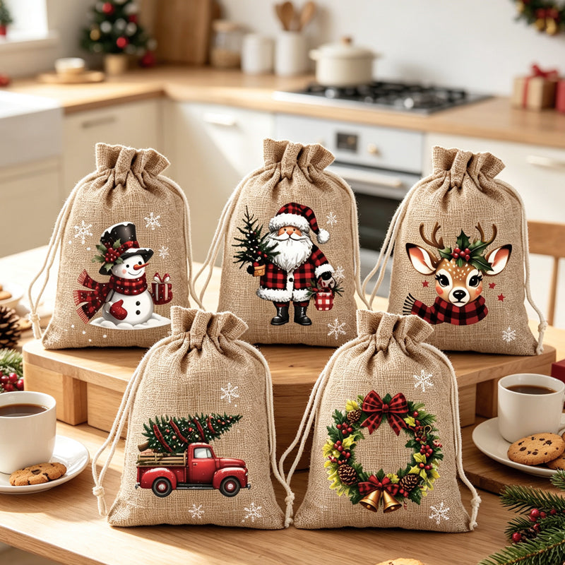 🎁 Drawstring Gift Bags – Festive, reusable & perfect for wrapping ✨