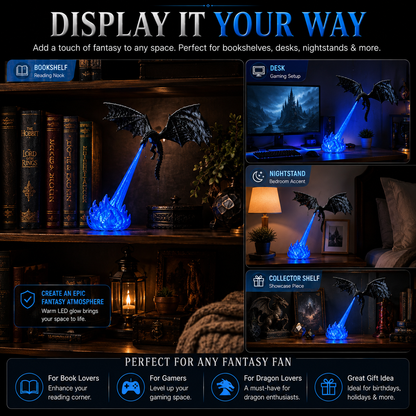 🔥 HOT SALE 🐉 Fire-Breathing Dragon LED Display | Bring Your Bookshelf to Life
