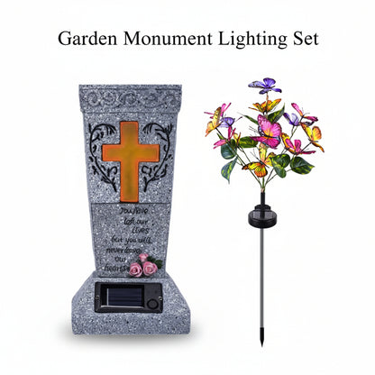 💥Solar LED Grave Vase with Ground Spike for Cemetery Headstones – Memorial Flower Holder