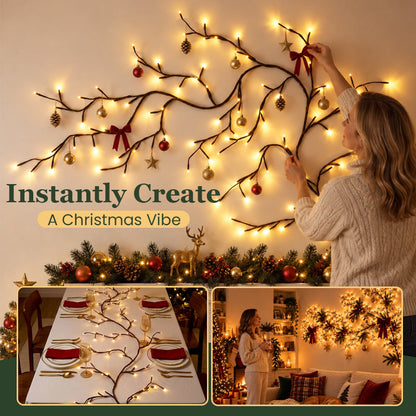 Enchanted Willow Vine Christmas Lights – 8 Lighting Modes & Warm White Glow