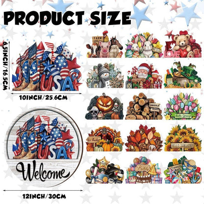16 Pcs Interchangeable Welcome Sign for Front Door
