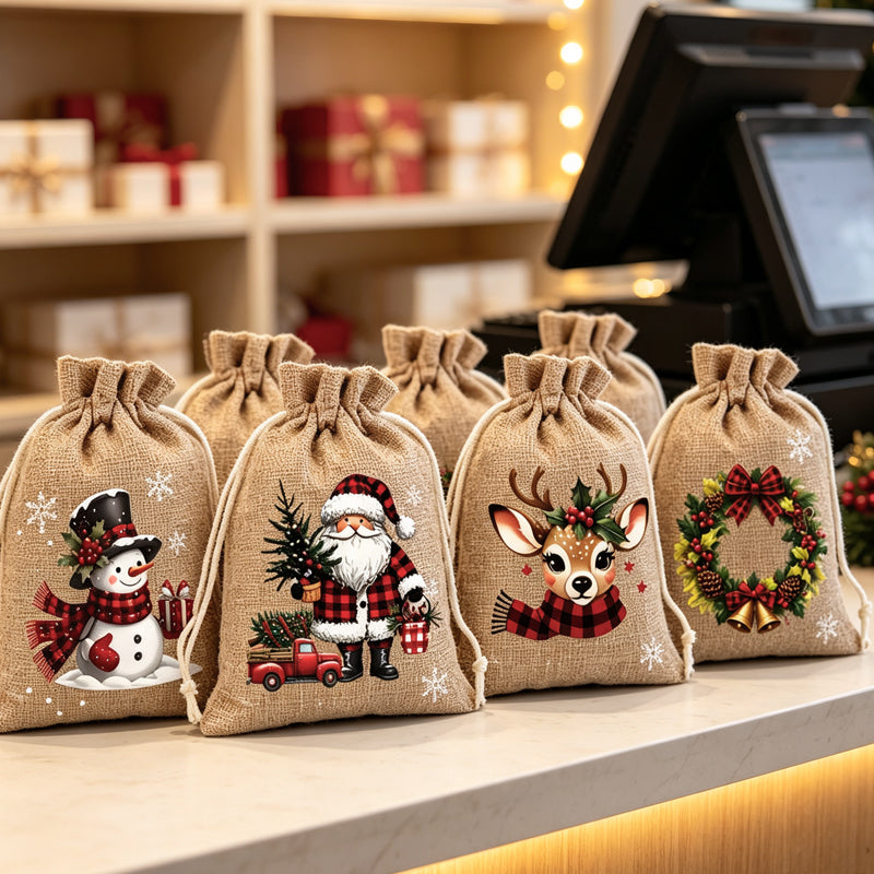 🎁 Drawstring Gift Bags – Festive, reusable & perfect for wrapping ✨