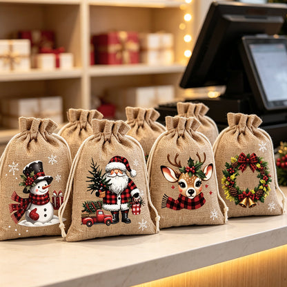 🎁 Drawstring Gift Bags – Festive, reusable & perfect for wrapping ✨