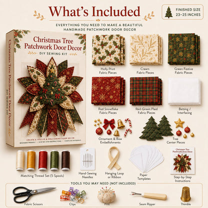 🎉 Holiday Celebration 🎄 – Festive Quilted Christmas Door Hanging DIY Sewing Kit