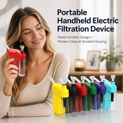 Portable Handheld Electric Filtration Device | Compact Glass Chamber Design with Electric-Assisted Operation & 6 Color Options ✨