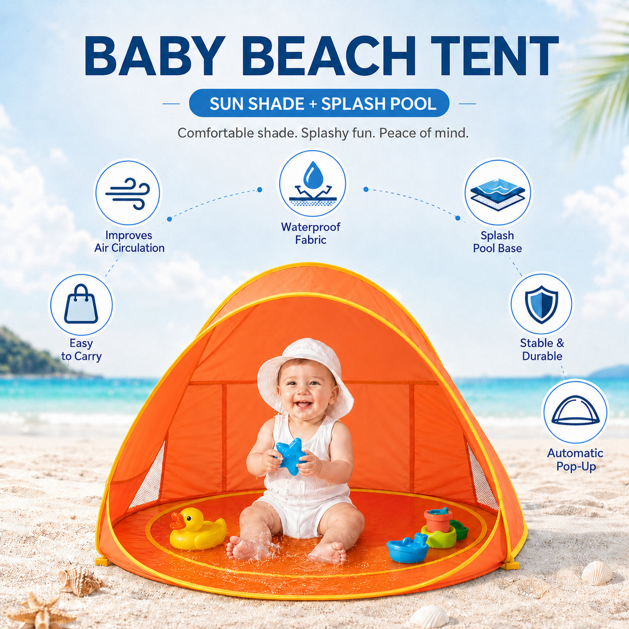 👶🏖️ VALORS™ POP-UP BABY BEACH TENT