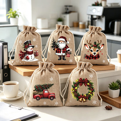🎁 Drawstring Gift Bags – Festive, reusable & perfect for wrapping ✨