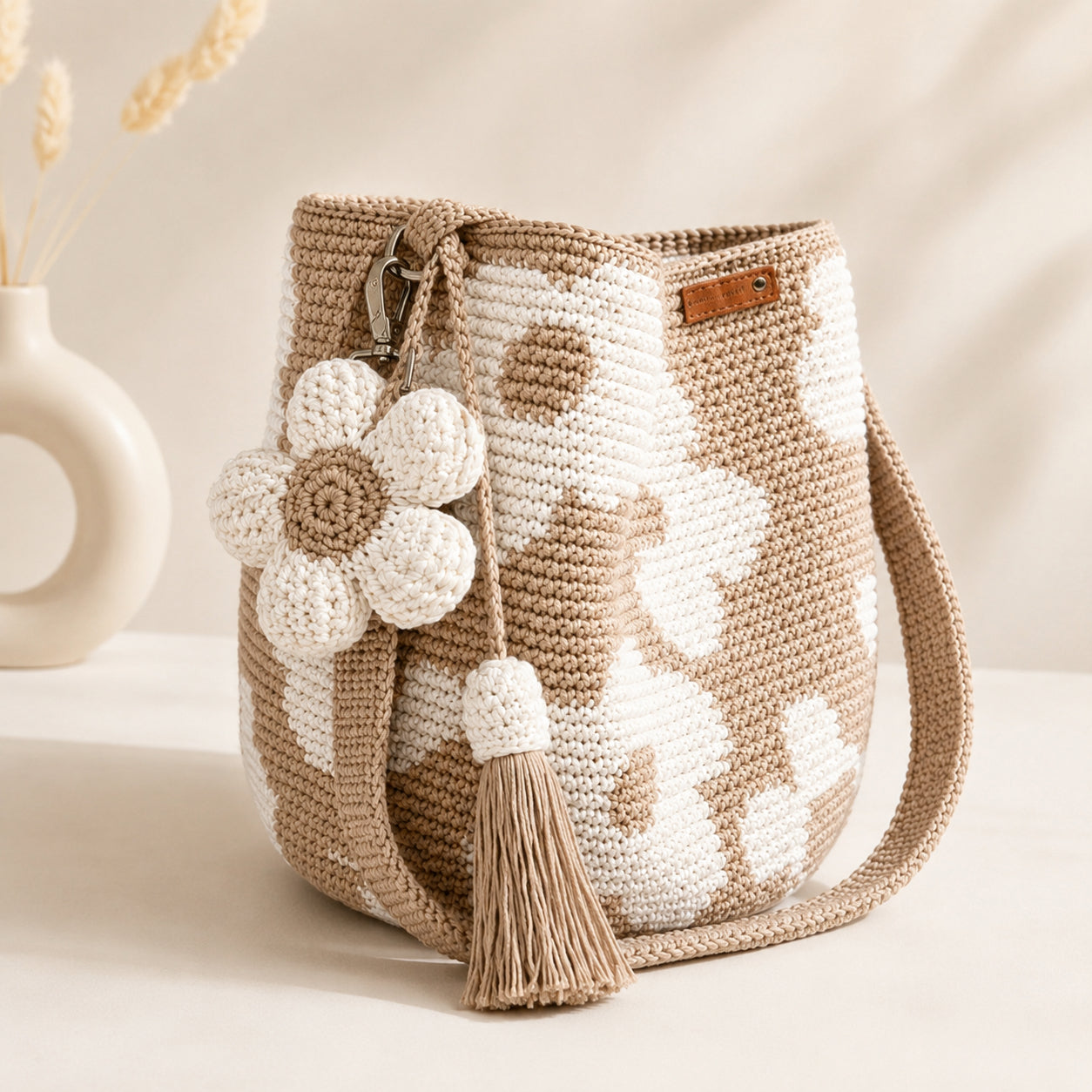 Handwoven Flower Bucket Bag