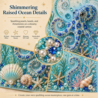 🌊✨💯Ocean Theme Pearl Art DIY Kit – Relaxing DIY Craft to Create Stunning Coastal Artwork