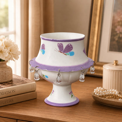 Rotating Bird Ceramic Cup Decor – Handmade Spinning Bell Tabletop Ornament