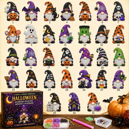🔥HOT SALE🎃✨ 31 Days of Gnome Surprises Halloween Diamond Painting Advent Calendar