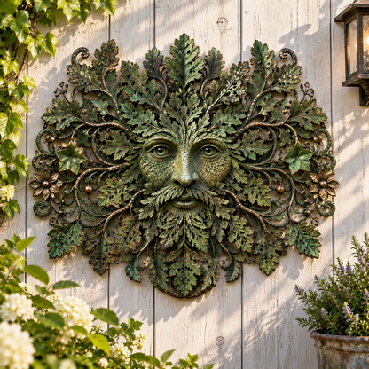 Green Man Forest Spirit Metal Wall Decor