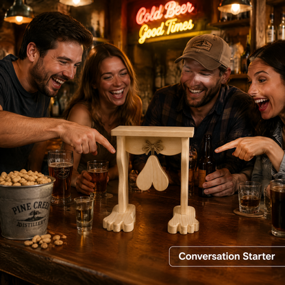 🪑Funny Wooden Ball Bell Stool😂 – Rustic Farmhouse Conversation Piece