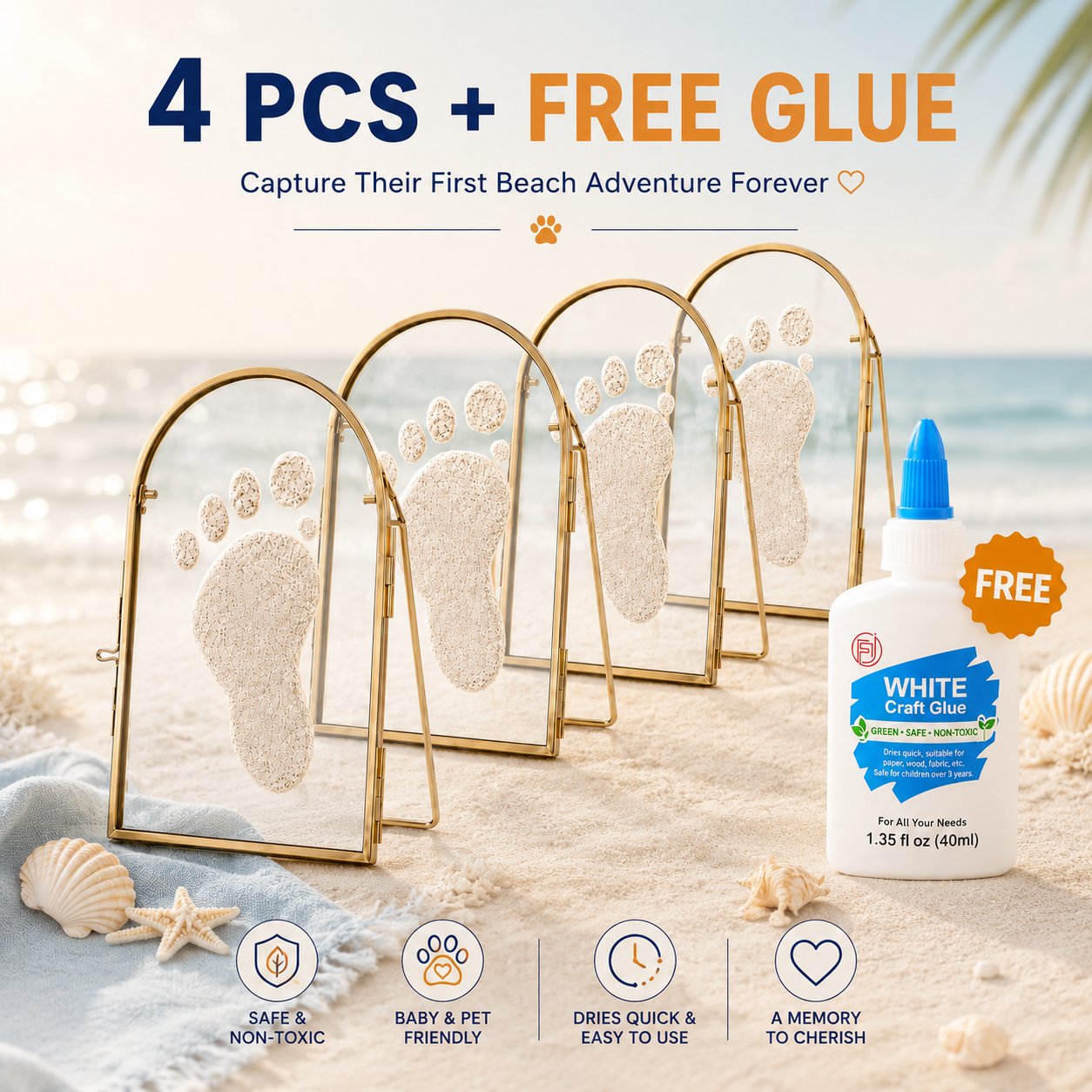 👣 Capture Baby's First Beach Steps – Sand Print Memory Frame