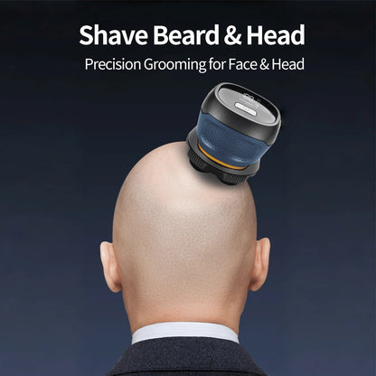 Cordless Electric Head Shaver, 6 Dual-Track Rotary Blades, Waterproof Wet & Dry Use