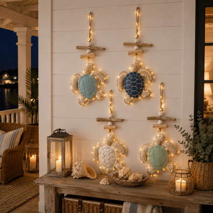 🐢Lighted Coastal Sea Turtle Wall Decor with Remote