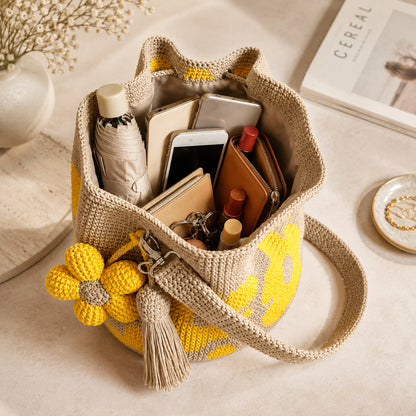 Handwoven Flower Bucket Bag