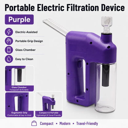 Portable Handheld Electric Filtration Device | Compact Glass Chamber Design with Electric-Assisted Operation & 6 Color Options ✨