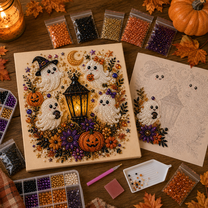 👻✨ Halloween Pearl Art DIY Kit – Turn Tiny Pearls into Spooky-Cute Magic
