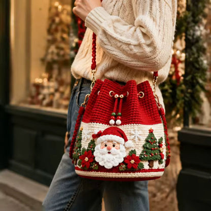 🎄Christmas Crochet Bucket Crossbody Bag 🎅