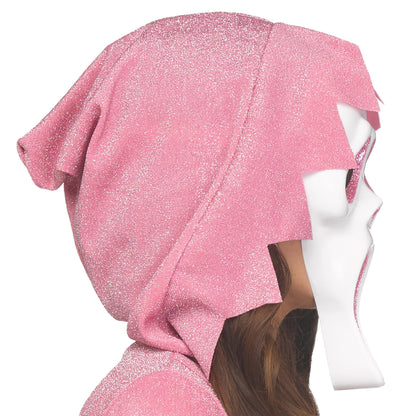 Pink Glitter Ghost Costume | Hooded Dress &Screaming Mask (Kids & Adult)
