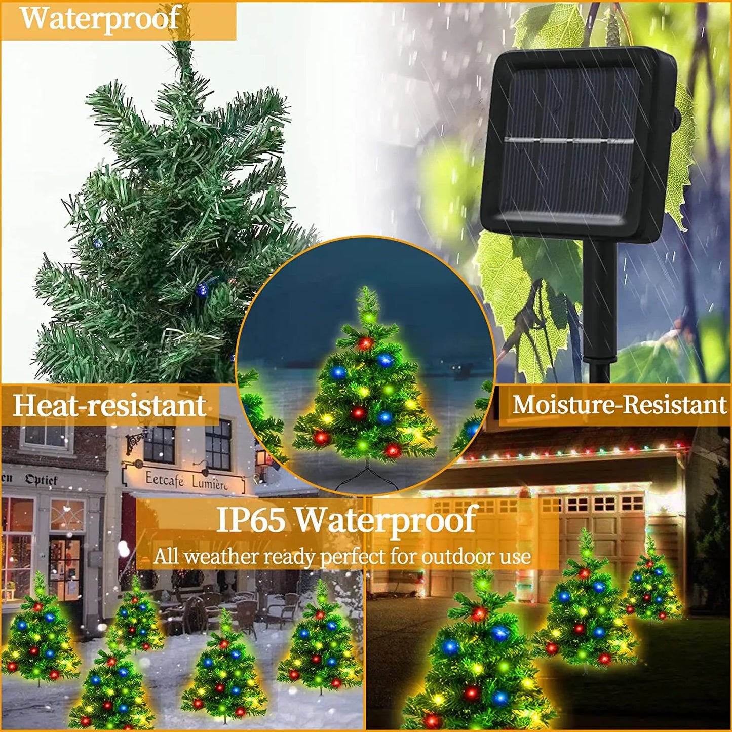 🎄Solar Christmas tree lights holiday decorations